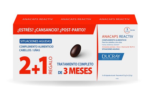 Ducray ANACAPS REACTIV Complemento alimenticio Caja 9 cápsulas