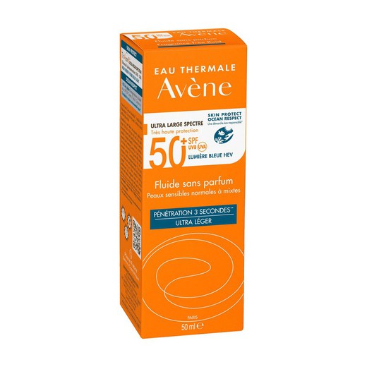 Eau Thermale Avène Fluido Solar facial sin perfume SPF 50+ 50 ml