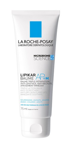 La Roche-Posay Lipikar Baume AP+M Bálsamo hidratante corporal calmante, anti-picor, anti-reaparición para pieles atópicas.
