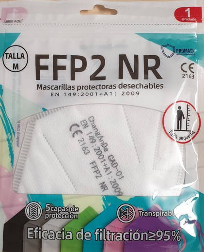 Mascarillas FFP2 Negra - Caja Cartón Embalaje .Com