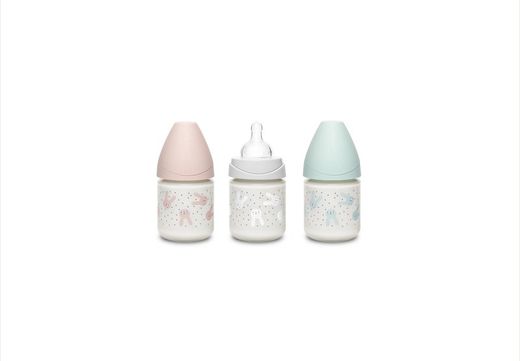 Biberón Vidrio 120ml Tetina 3 Pos. Silicona