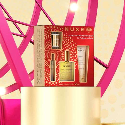 Nuxe Cofre Navidad Simplemente Prodigieuse® (Huile Prodigieuse® 100ml + Prodigieux® Aceite de ducha 100ml + Prodigieux® le parfum 15ml + Vela Prodigieux® 70g )