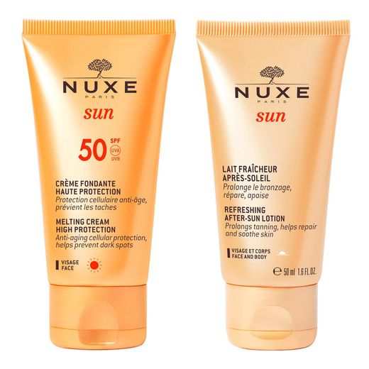Crema Fundente para Rostro SPF 50 NUXE Sun+ Leche Refrescante After Sun 50ml DE REGALO