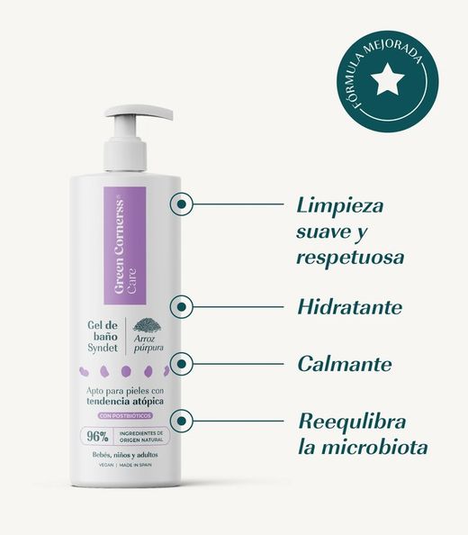 Green Cornerss Gel de Baño de  Arroz Purpura 400ml