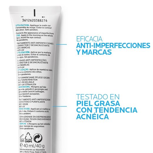 La Roche-Posay Effaclar Duo (+) Tratamiento Anti-imperfecciones y Marcas con Protección spf30 40 ml