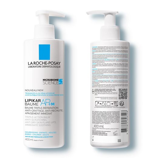 La Roche-Posay Lipikar Baume AP+M Bálsamo hidratante corporal calmante, anti-picor, anti-reaparición para pieles atópicas.