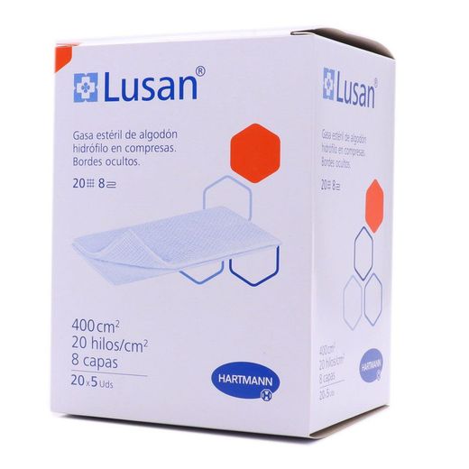 Lusan Gasa Ésteril de Algodón 20x5uds